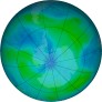 Antarctic ozone map for 2022-01-16